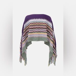 NWT Missoni Multicolor Zigzag Cropped Poncho